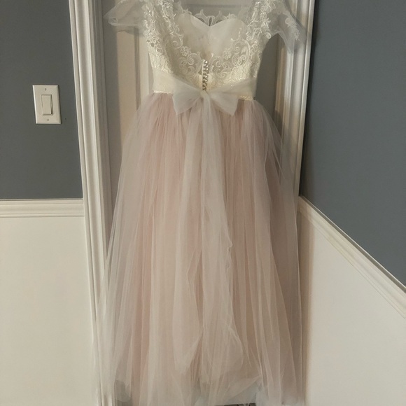 Blush and ivory Princess Prom / Wedding Gown - Small - Picture 5 of 7